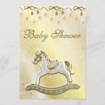 Neutrales Baby Shower Rocking Pferd
