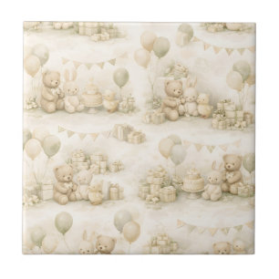 Neutrales Baby-Shower-Teddy-Bär-Party-Muster Fliese