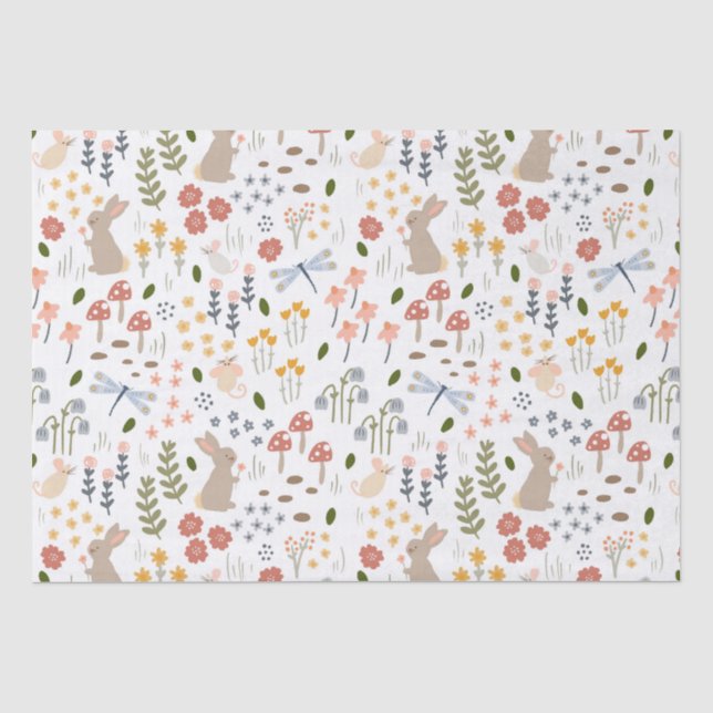 Neutrales Baby Woodland Tissue Paper Seidenpapier (Vorderseite)