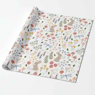 Neutrales Baby Woodland Wrapping Paper Geschenkpapier