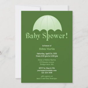 Neutrales Babyparty-Grün-flache Einladung