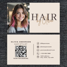Neutrales Beige-Friseur-Foto-QR-Code 