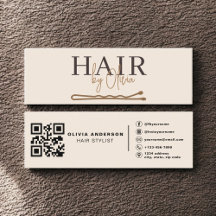 Neutrales Beige QR-Code Hairstylist Modern