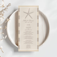 Neutrales Beige Starfish Beach Hochzeitessen
