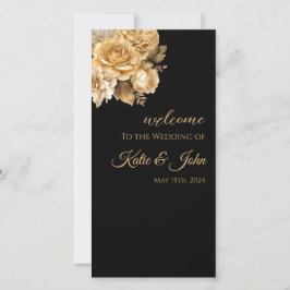 Neutrales Blume-Bouquet-Hochzeitsprogramm -