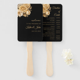 Neutrales Blume-Bouquet-Hochzeitsprogramm - Fächer