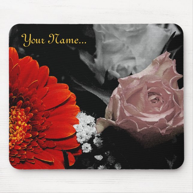 Neutrales Blumendesign Mousepad (Vorne)