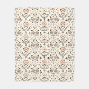 Neutrales Blush-Grau Botanisches Fleece-Decke Fleecedecke