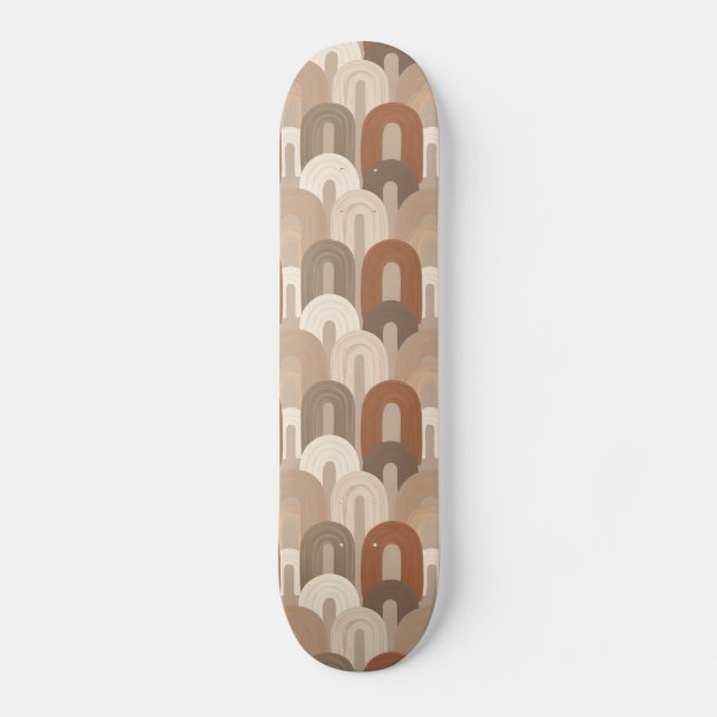 Neutrales Bogen Abstract Muster Skateboard (Vorderseite)