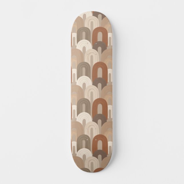 Neutrales Bogen Abstract Muster Skateboard (Vorderseite)
