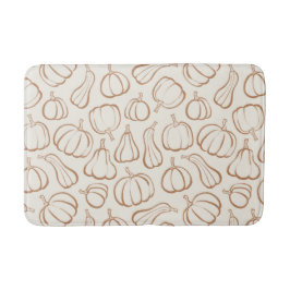 Neutrales Boho-Beige-Kürbismuster Herbst Halloween Badematte