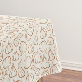 Neutrales Boho-Beige-Kürbismuster Herbst Halloween Tischdecke