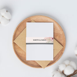 Neutrales Boho-Botanisches Hochzeits-Bauchband Einladungsbanderole