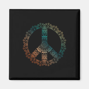 Neutrales Boho-Yoga-Ornament-Mandala-Friedenszeich Magnet