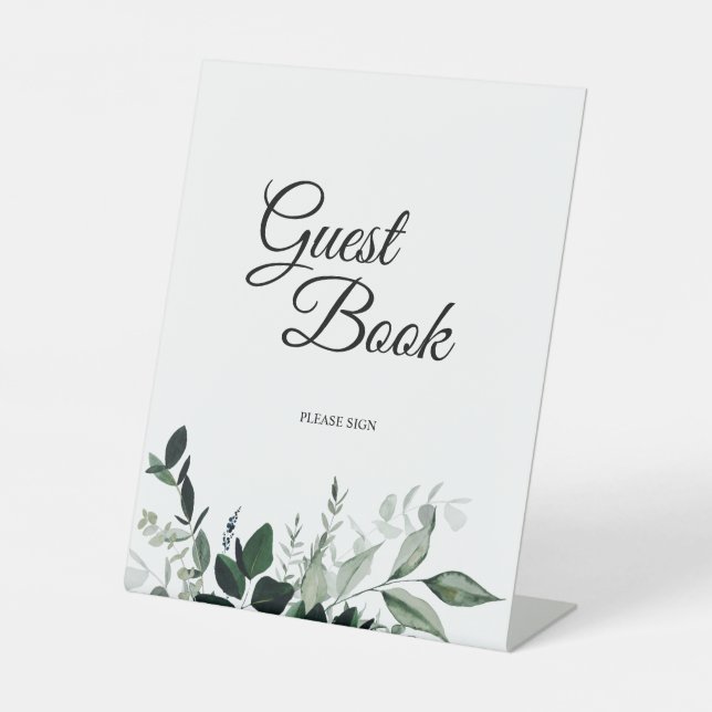 Neutrales Botanisches Hochzeitengast-Schild Sockelschild (Vorderseite)