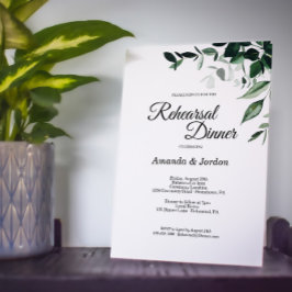 Neutrales Botanisches Hochzeitessen Probe Einladung