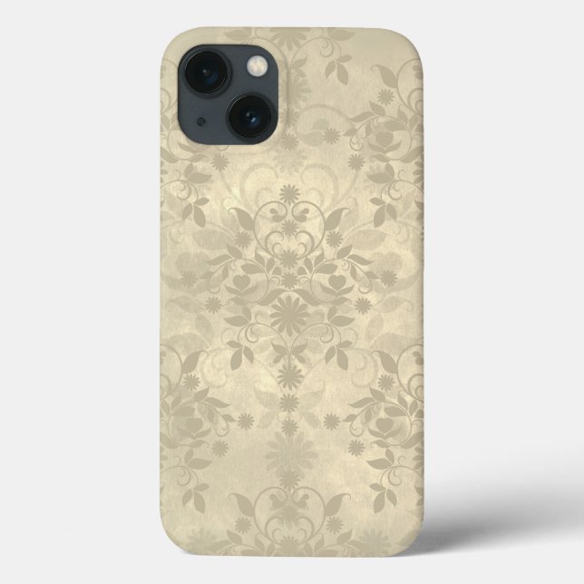 Neutrales Cream Tan DoppelDamaskus-Muster Case-Mate iPhone Hülle (Rückseite)