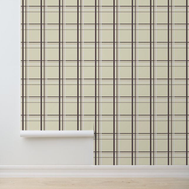Neutrales Creme-Karo-Tartan Tapete (Anwendung)