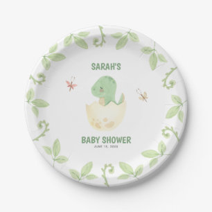 Neutrales Dinosaurier-Kinderdusche Pappteller