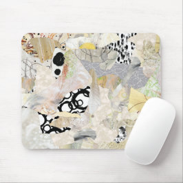Neutrales Elegantes Abstractes Collage-Design Mousepad