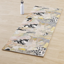 Neutrales Elegantes Abstractes Collage-Design Yogamatte