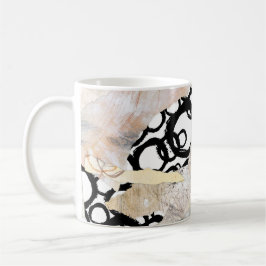Neutrales elegantes abstraktes Collagendesign Kaffeetasse