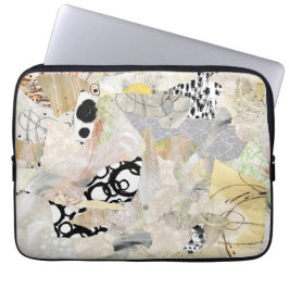 Neutrales elegantes abstraktes Collagendesign Laptopschutzhülle