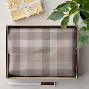 Neutrales Erdbraun Kariertes Gingham Karomuster Seidenpapier
