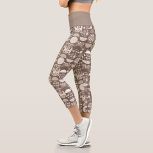 Neutrales Erdbraun Nordisch Skandinavisch Capri Leggings
