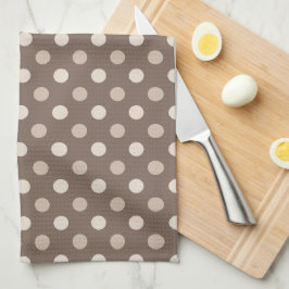 Neutrales Erdbraun-Polka-Punkte-Design Geschirrtuch