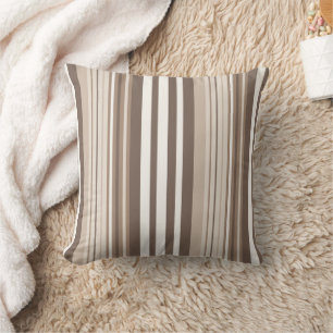 Neutrales erdige Streifenmuster-Design Kissen
