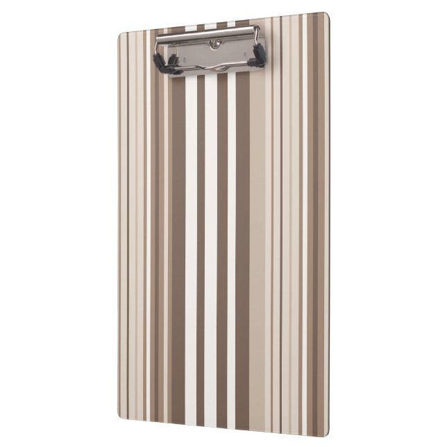 Neutrales erdige Streifenmuster-Design  Klemmbrett (Links)