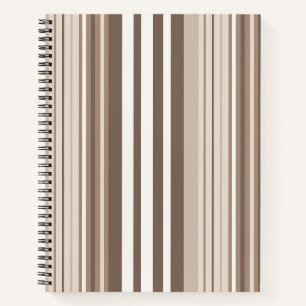 Neutrales erdige Streifenmuster-Design Notizbuch