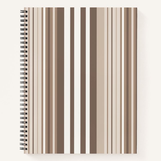 Neutrales erdige Streifenmuster-Design  Notizbuch (Vorderseite)