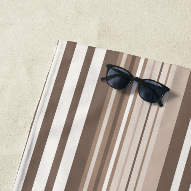 Neutrales erdige Streifenmuster-Design  Strandtuch (Beispiel)