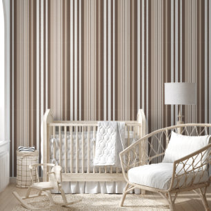 Neutrales erdige Streifenmuster-Design Tapete