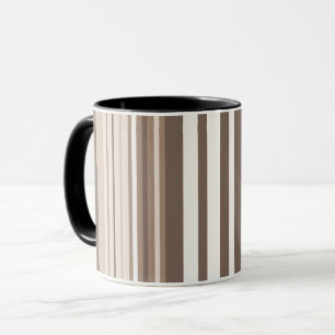 Neutrales erdige Streifenmuster-Design Tasse