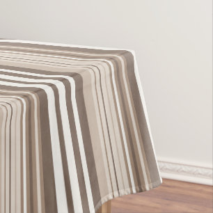 Neutrales erdige Streifenmuster-Design Tischdecke