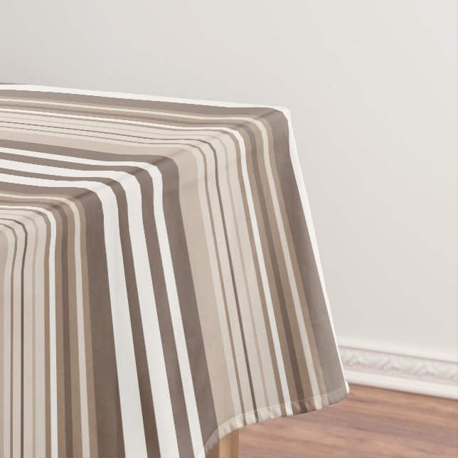 Neutrales erdige Streifenmuster-Design  Tischdecke (Beispiel)