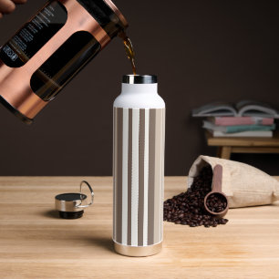 Neutrales erdige Streifenmuster-Design  Trinkflasche