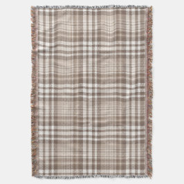 Neutrales Erdtön Plaid Tartan Design Decke