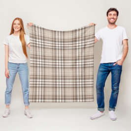 Neutrales Erdtön Plaid Tartan Design Fleecedecke