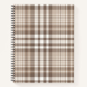 Neutrales Erdtön Plaid Tartan Design Notizbuch