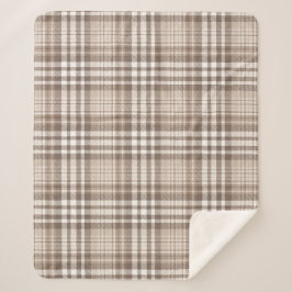 Neutrales Erdtön Plaid Tartan Design Sherpadecke