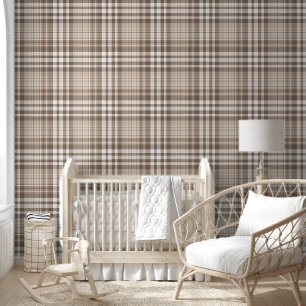Neutrales Erdtön Plaid Tartan Design Tapete