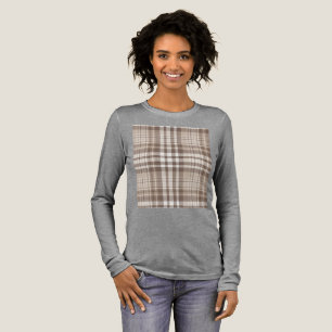 Neutrales Erdtön Plaid Tartan Design Tri-Blend Shirt