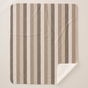 Neutrales Erdtöne Streifen Muster Design Sherpadecke