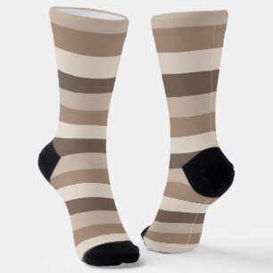 Neutrales Erdtöne Streifen Muster Design  Socken