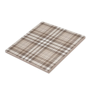 Neutrales Erdtöniges Karo-Tartan-Design Fliese