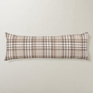 Neutrales Erdtöniges Karo-Tartan-Design Seitenschläferkissen
